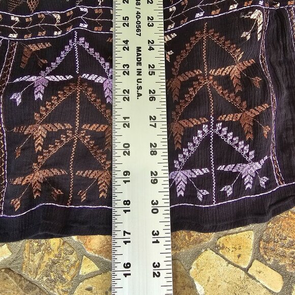 Vintage Free People Rhiannon Black Boho Tunic Mini Dress Size Small - Picture 11 of 11